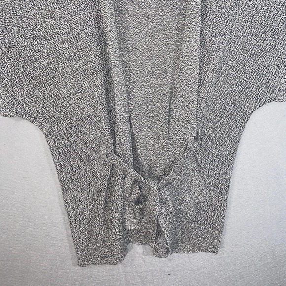 Banana Republic Cardigan Womens Large Gray Short Sleeve Belted Collared Casual - Picture 2 of 13